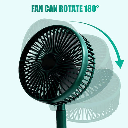 Portable Telescopic Desk Fan – Foldable & Height Adjustable USB Rechargeable Fan