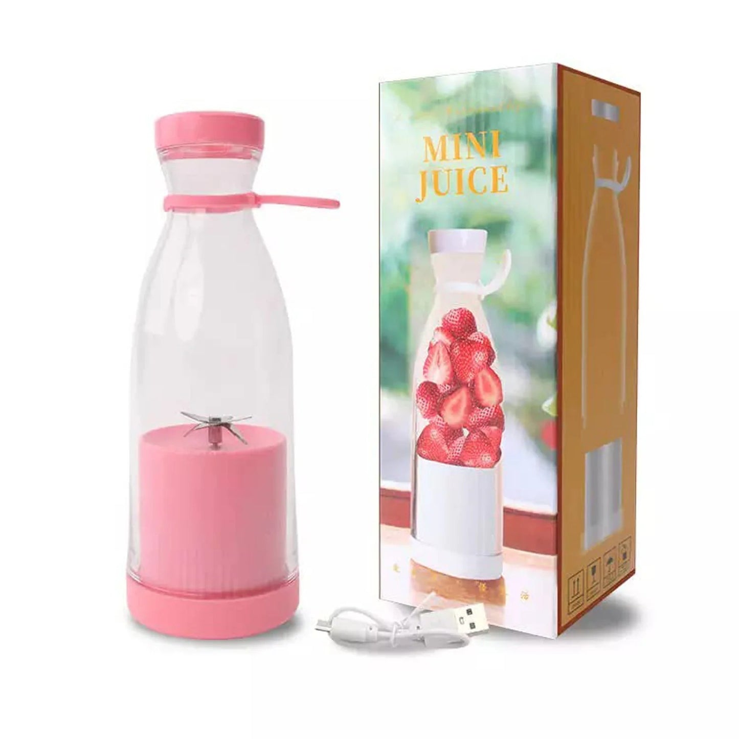 Portable USB Blender Juicer with 6 Blades – Rechargeable Mini Smoothie Maker