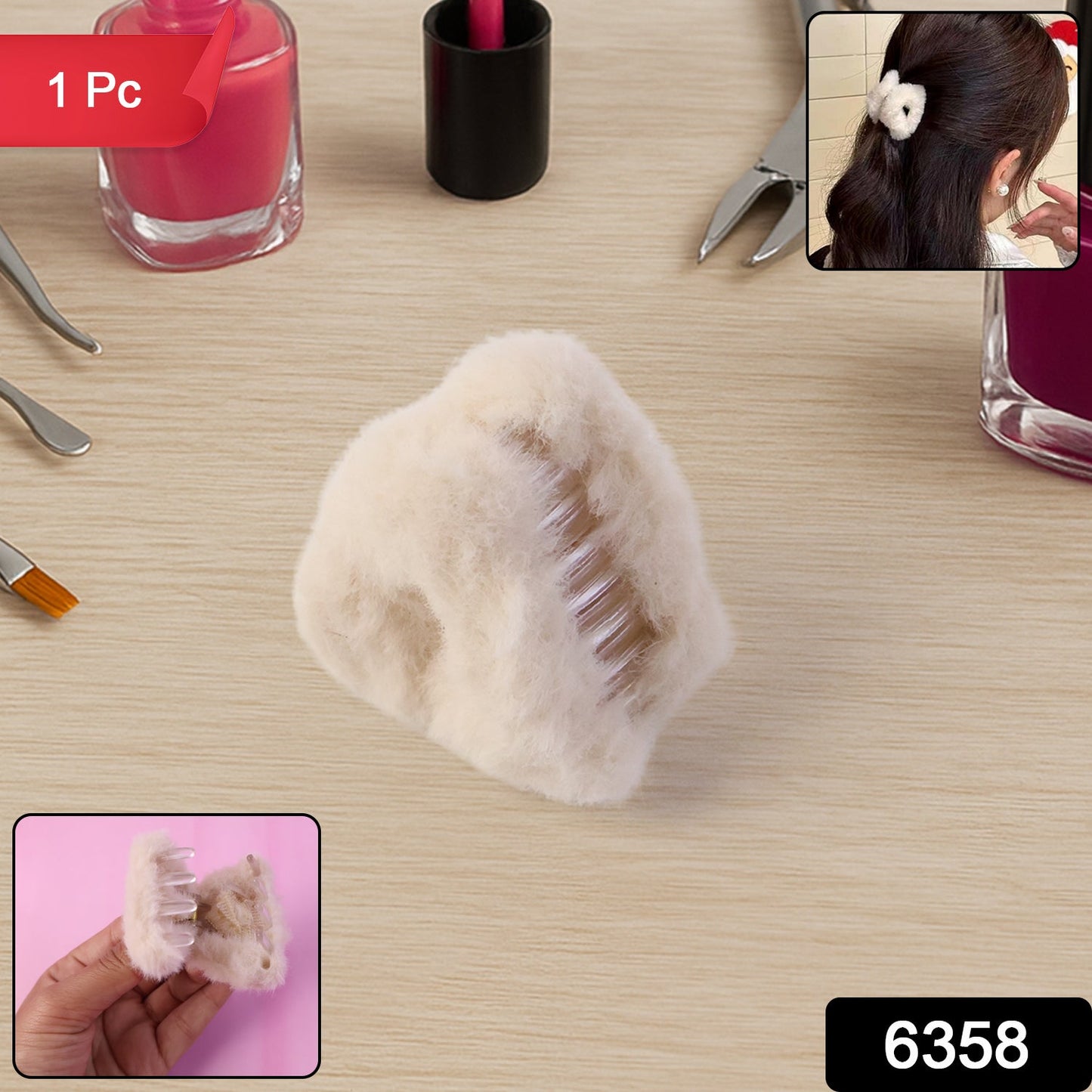 Hair Claw Clips, Plastic Fluffy Hair Claw Hair (1 Pc), Hair accessories