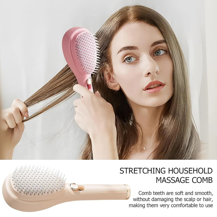 Self-Cleaning Anti-Static Massage Hair Comb – Smooth, Tangle-Free Hair in Seconds